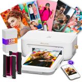OEM Fotodrukker, formaat 10x15 cm, 108 vellen papier, 2 linten, Wi-Fi, wit