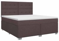 vidaXL Boxspringbed met matras, donkerbruin, 140 x 200 cm, stof