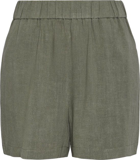 PIECES PCVINSTY HW LINEN SHORTS NOOS BC Women's Trousers - Size XL - Deep Lichen Green