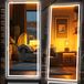 Miroir LED pleine longueur, 190,5 x 71,1 cm, dimmable, avec capteur tactile, noir