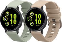 kwmobile 2x horlogebandjes geschikt voor Garmin vivoactive 5 / active 5 bandje - Smartwatch bandjes van TPU - Activity tracker horloge band in pastelgroen / crème