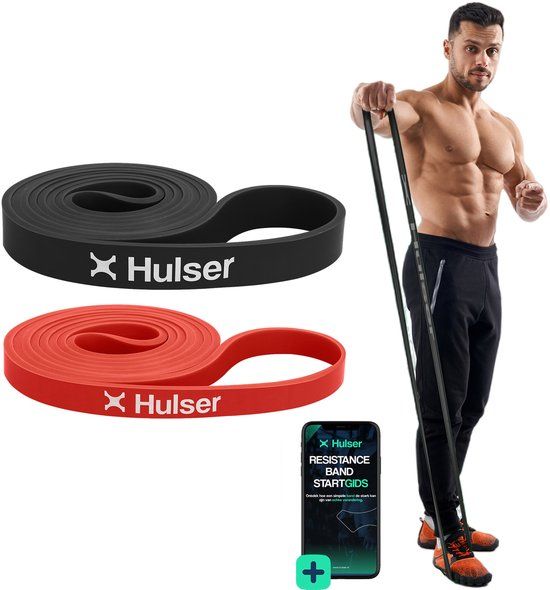 Hulser Resistance band set 2-delig - 7 tot 30 kg - 104 / 208 cm - Met digitale startgids