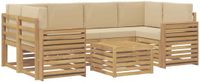vidaXL Buiten bankenset 7 st Wit en Beige Polyester