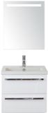 BES LED Seville Badmeubelset 60 cm - Wit Hoogglans - Keramische Wastafel Wit Djazz met Sence Spiegel