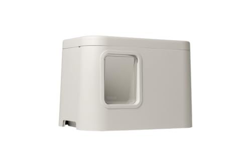 GIZMO Kattenbak - Wit - 58 x 40 x 42 cm - 2-laags Design Kattentoilet voor 2 Katten - Geschikt voor Houtkorrels