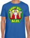 Bellatio Decorations Fout Kerst t-shirt - oud en nieuw / nieuwjaar shirt - happy new beer / bier - blauw voor heren - kerstkleding / kerst outfit XL
