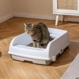 Merkloos Halfautomatische kattenbakvulling met een open deksel