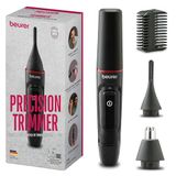 Beurer MN3X Precisietrimmer, batterij-aangedreven Tondeuse, 3 hoogwaardige opzetstukken, Trimmer voor het vormen en trimmen van neus-, oor- & wenkbrauwhaar, Waterbestendig