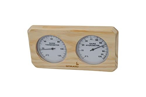 SPIRATO Sauna thermometer + hygrometer in houten frame