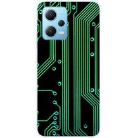 Xiaomi Bedrukt siliconen hoesje compatibel met Xiaomi Redmi Note 12 5G, Xiaomi Poco X5 Texture circuit geek