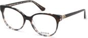 Guess GU2695 056 Havana/Other Lunettes Rondes Acétate Monture Entière Femme