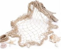 Merkloos Decoratie visnet - 120 x 250 cm - Maritieme decoratie - naturel kleur