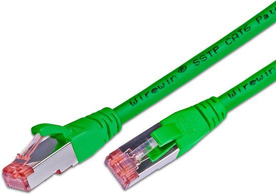 Wirewin S/FTP CAT6 0.25m netwerkkabel Groen