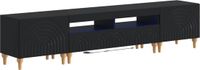 vidaXL 3-delige LED TV-kast Zwart Bewerkt hout