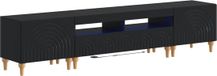 vidaXL 3-delige LED TV-kast Zwart Bewerkt hout
