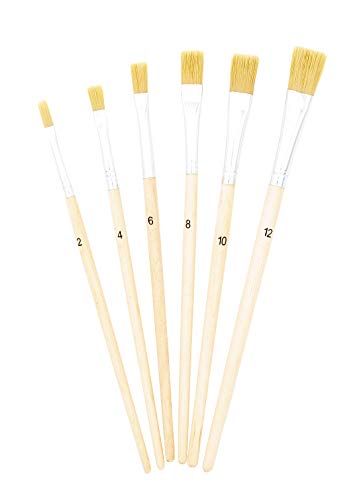 TSI 49108 Schoolpenselen, 6-delig, borstelkwast 2, 4, 6, 8, 10, 12, schacht onbehandeld