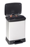 Curver Decobin Duo Prullenbak Afvalscheider - 28L - Zilver Metallic