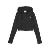PUMA Essentials Ribbed Slim hoodie met volledige rits voor Dames, Zwart, Maat M