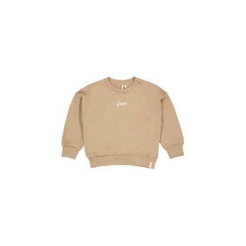 LEVV sweater met backprint - lichtbruin