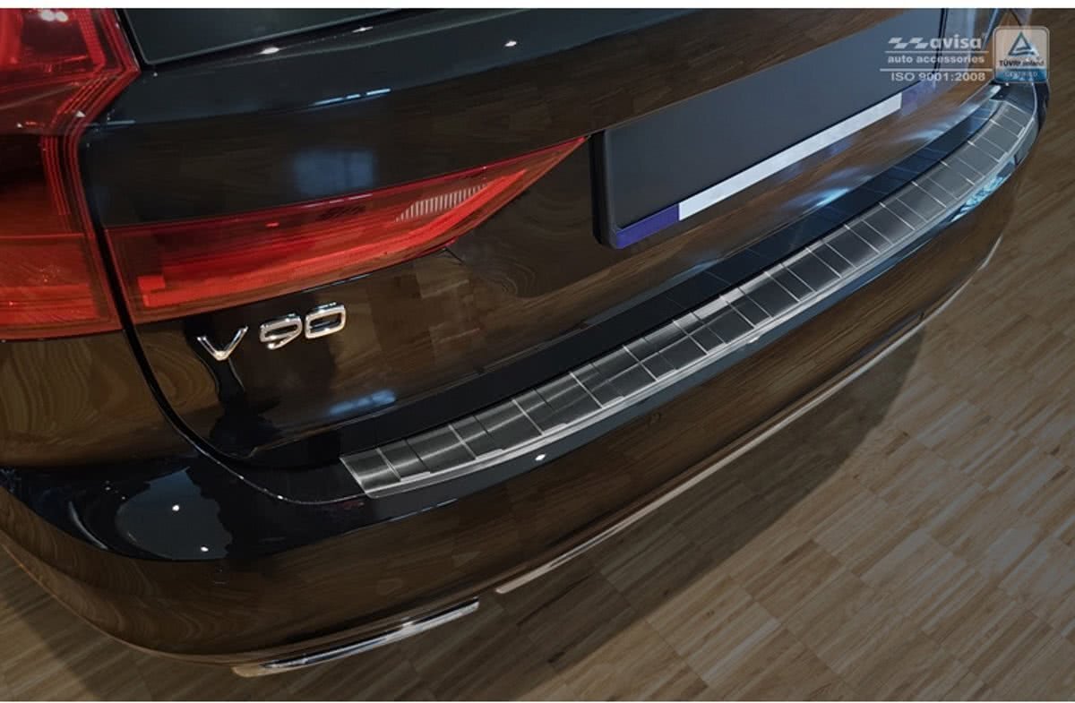 AutoStyle Zwart RVS Achterbumperprotector Volvo V90 9/2016- 'Ribs