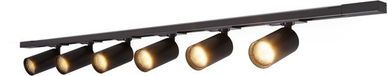 Calex Railverlichting - 2 Mètre - Douille GU10 - 6 Spots - Spot Encastré - Noir Mat - 1 Phase