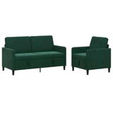 vidaXL Sofa Set Met Opslag 2 st Donkergroen Polyester