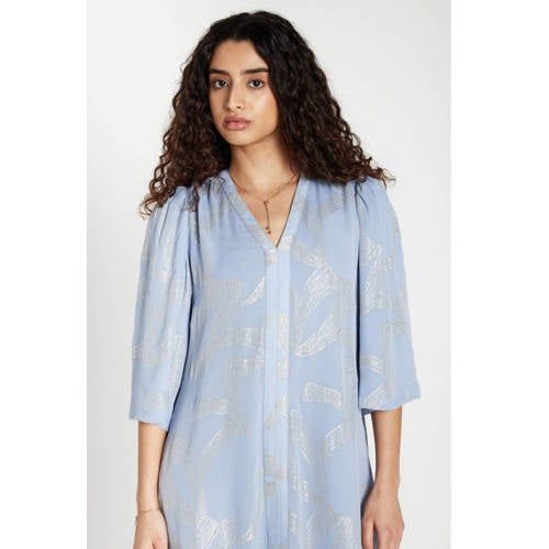 Bruuns Bazaar midi jurk lichtblauw