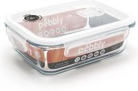 Pebbly Glas Vershouddoos - Rechthoek - 1000 ml - Transparant