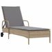 VidaXL Lounge Gecapitonneerde Zitting Polyrattan Tuinstoel - Grijs
