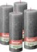 Bolsius Rustiek Stompkaarsen - 4 stuks - Eco Shine Stormy Grey - 190/68 (85 uur) - Antraciet