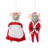 Bloomingville Kerstornament Wol, Polyester Rot 2 Stück(e)