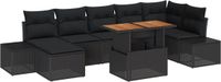 vidaXL Tuinbank Set Zwart Polyrattan