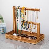 Yxmohala Shenzhen Haorui Industrial Technology Co., Ltd. Kettingstandaard, sieradenstandaard, houten sieradenplank, sieraden - afneembare kettinghouder, kettinghouder, vintage armbandhouder, horlogestandaard, sieradenboom voor kettingen en armbanden, ringen en oorbellen
