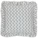 furn. Lulah Blok Bedrukt Ruche Veer Gevuld Kussen - Linnen/Blauw - 45x45cm