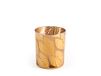 H&H Theelichthouder van glas, decoratieve bladeren goud, 9 x 10 cm