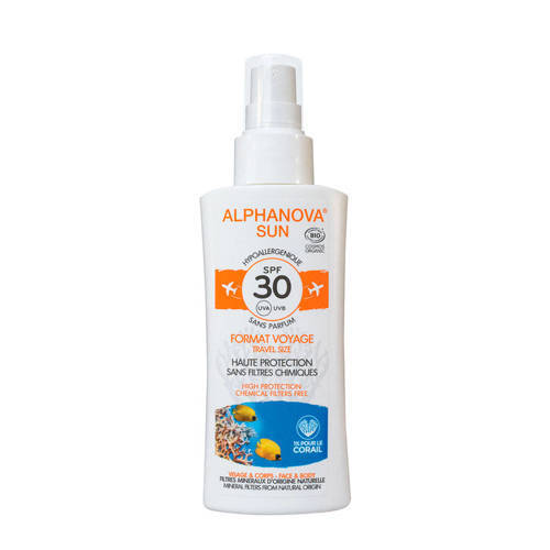 Alphanova Sun Vegan BIO SPF 30 Spray TRAVEL Gevoelige Huid