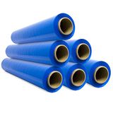 SIDI Verpakkingsfolie, blauwe folie, beschermende rol voor meubels, verhuisdozen, kunststof afdekking, 50 cm x 300 m, rekbaar, 6 stuks, blauw