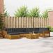 vidaXL - Bank loungeset - 7 zitplekken - Natuurlijk en antraciet - Acacia hout