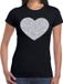 Bellatio Decorations Glitter and Glamour Feestkleding verkleedkleding t-shirt - met zilveren hartje - zwart - voor dames - XXL