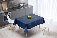 Bonamaison Tafelkleed, Anti-Mold, Sneldrogend, Waterdicht, 100% Polyester Tafellaken, Blauw, 140 x 140 Cm