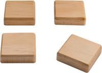Sigel magneten - vierkant - hout - 4 stuk