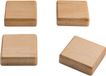 Sigel magneten - vierkant - hout - 4 stuk