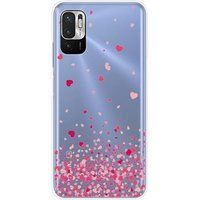 Xiaomi Redmi Note 10 5G Confettis de coeurs rose bedrukt siliconen hoesje
