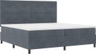 vidaXL Lit plateforme avec tête de lit, gris foncé, 200 x 200 cm, velours