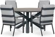 Lifestyle Garden Furniture Lecce/Ancona 125 cm dining tuinset 4 personen Aluminium Grijs