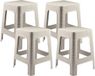 Plasticforte tabouret d'appoint - 4x - Rotan line - beige - plastique - 45 cm