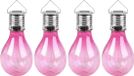 Sunnydays Solar sfeer hanglamp - 8x - tuin - lampenbol - roze - kunststof - 15 cm - ophang haakje