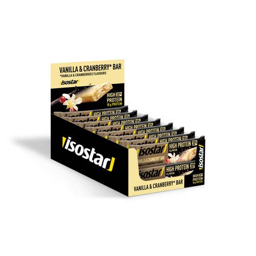 Isostar High Protein vanilla cranberry sportreep - 16 stuks