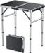 Bol Table de camping pliable - Réglable en 3 hauteurs - Convient pour 6 personnes - Rectangulaire - Argent/Noir - Aluminium/Plastique