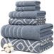 Amrapur Pacific Coast Textiles Oxford Blauw Handdoekenset (6-delig)